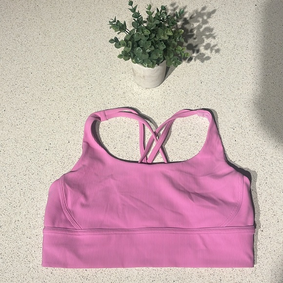 Lululemon Sz 14 Energy Longline Ribbed Bra *Medium Support in Dahlia Mauve Sz 14 - Picture 7 of 16